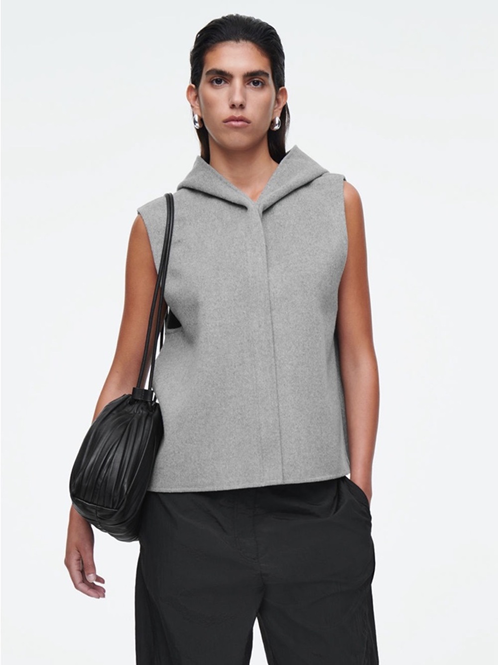 COS Grey Wool Hooded Vest
